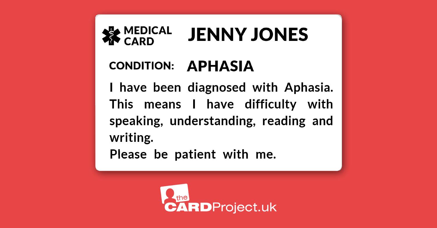 Aphasia Medical Mono ID Card (FRONT)